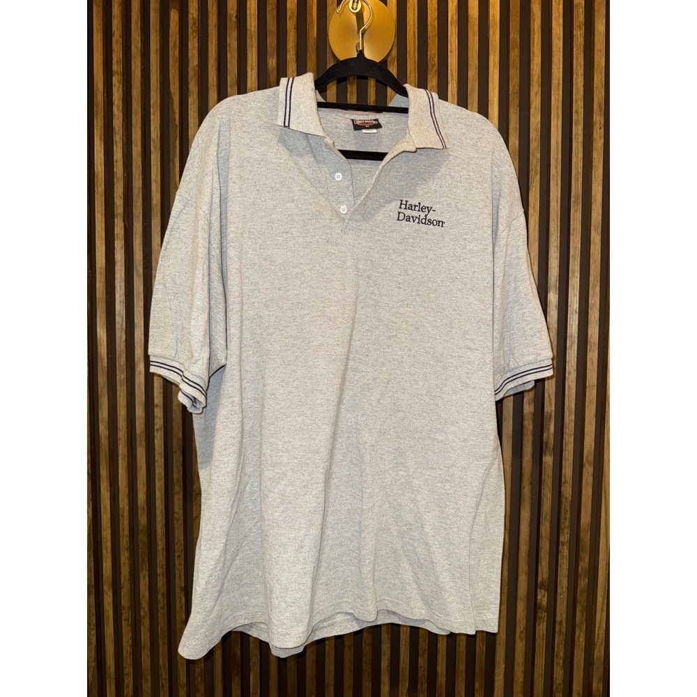 Harley-Davidson Chicago Gray Polo Shirt XL Embroidered Biker‎ Motorcycle